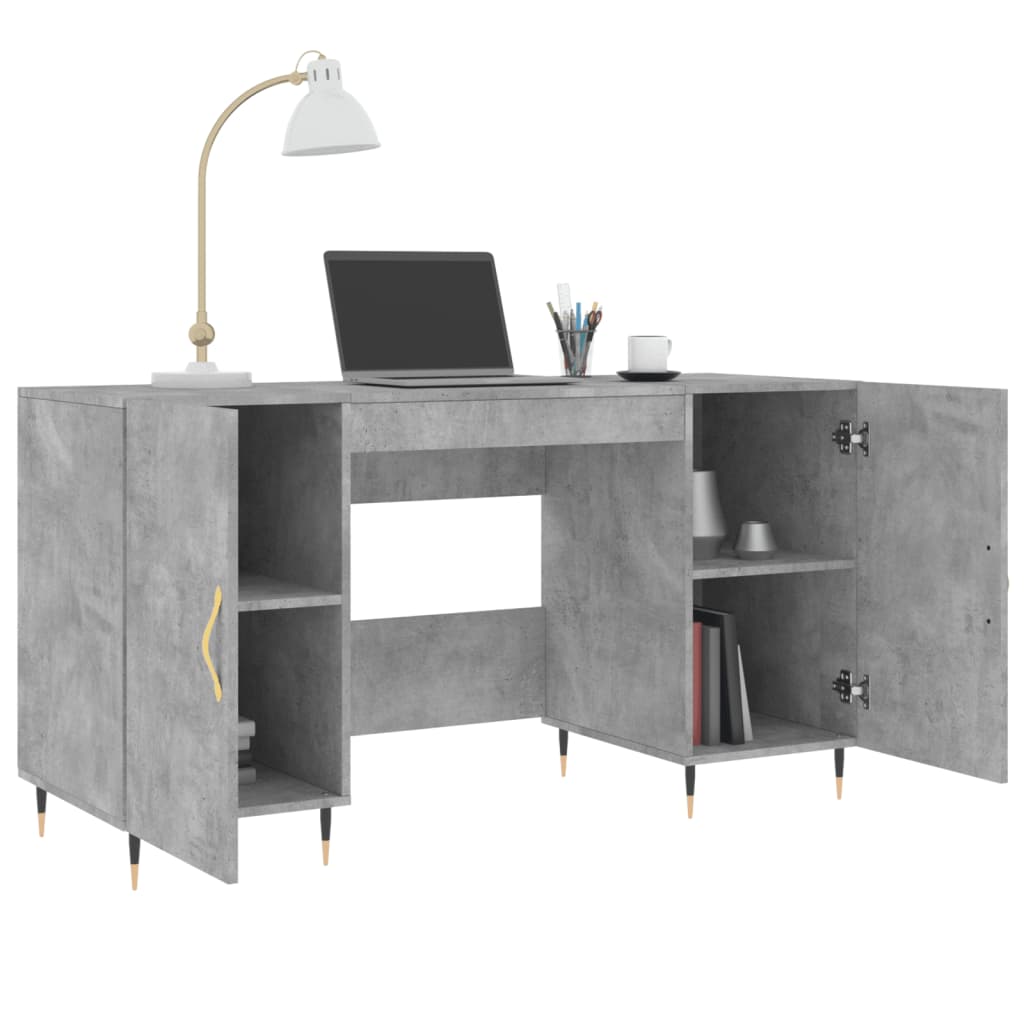 vidaXL Schreibtisch Betongrau 140x50x75 cm Holzwerkstoff