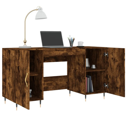 vidaXL Bureau chêne fumé 140x50x75 cm en bois d'ingénierie