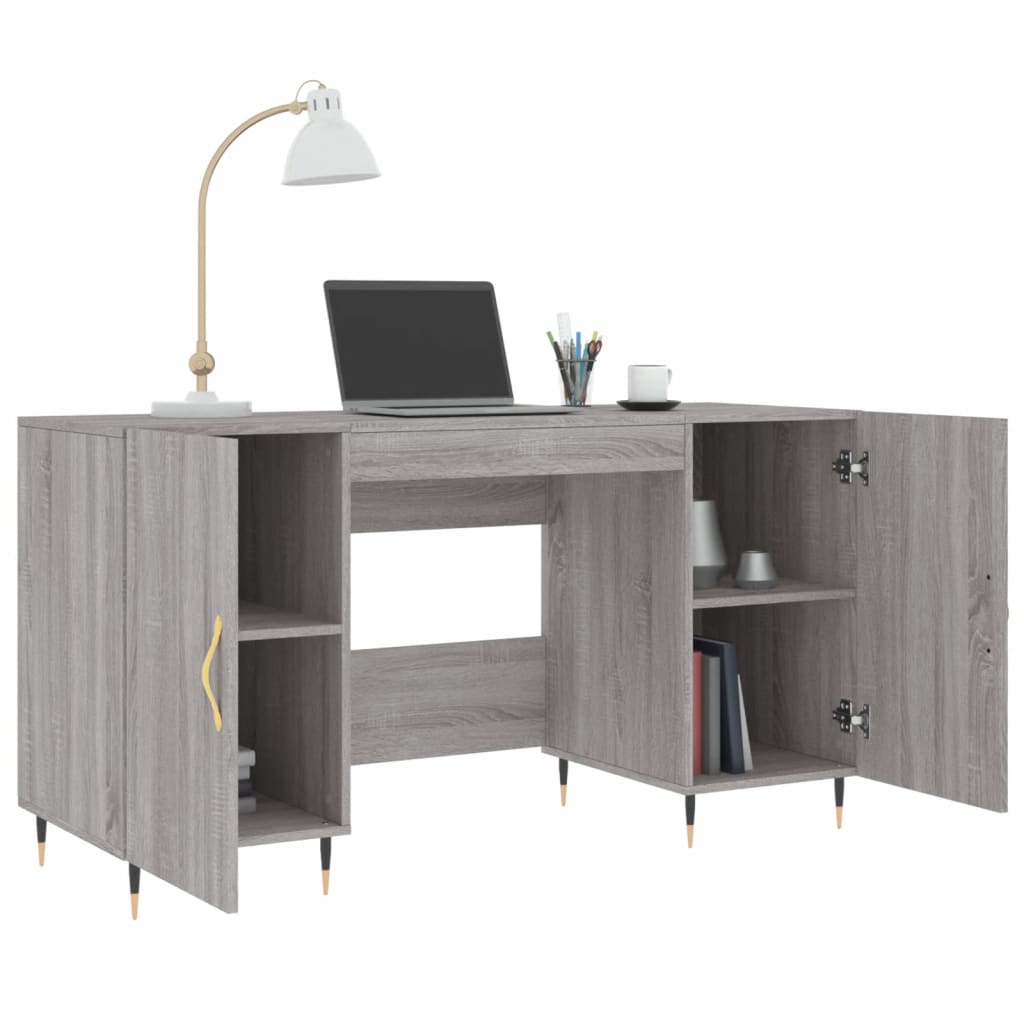 vidaXL Bureau gris Sonoma 140x50x75 cm Aggloméré