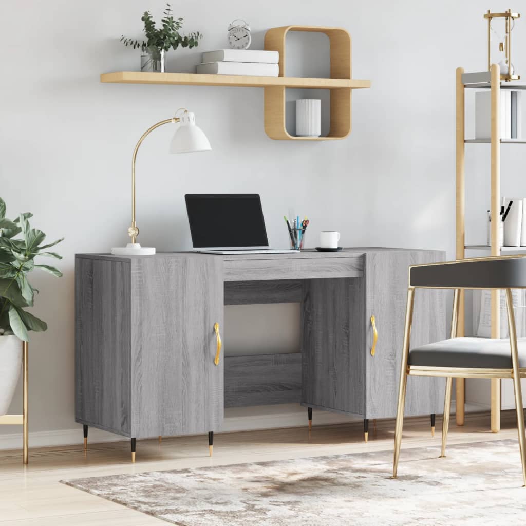 vidaXL Bureau gris Sonoma 140x50x75 cm Aggloméré