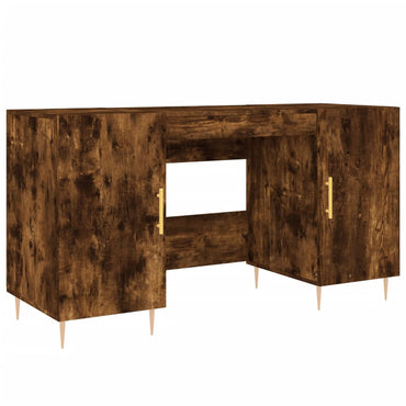 vidaXL Bureau chêne fumé 140x50x75 cm en bois d'ingénierie