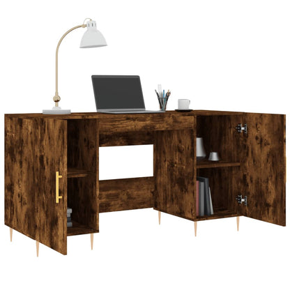 vidaXL Schreibtisch Räuchereiche 140x50x75 cm Holzwerkstoff