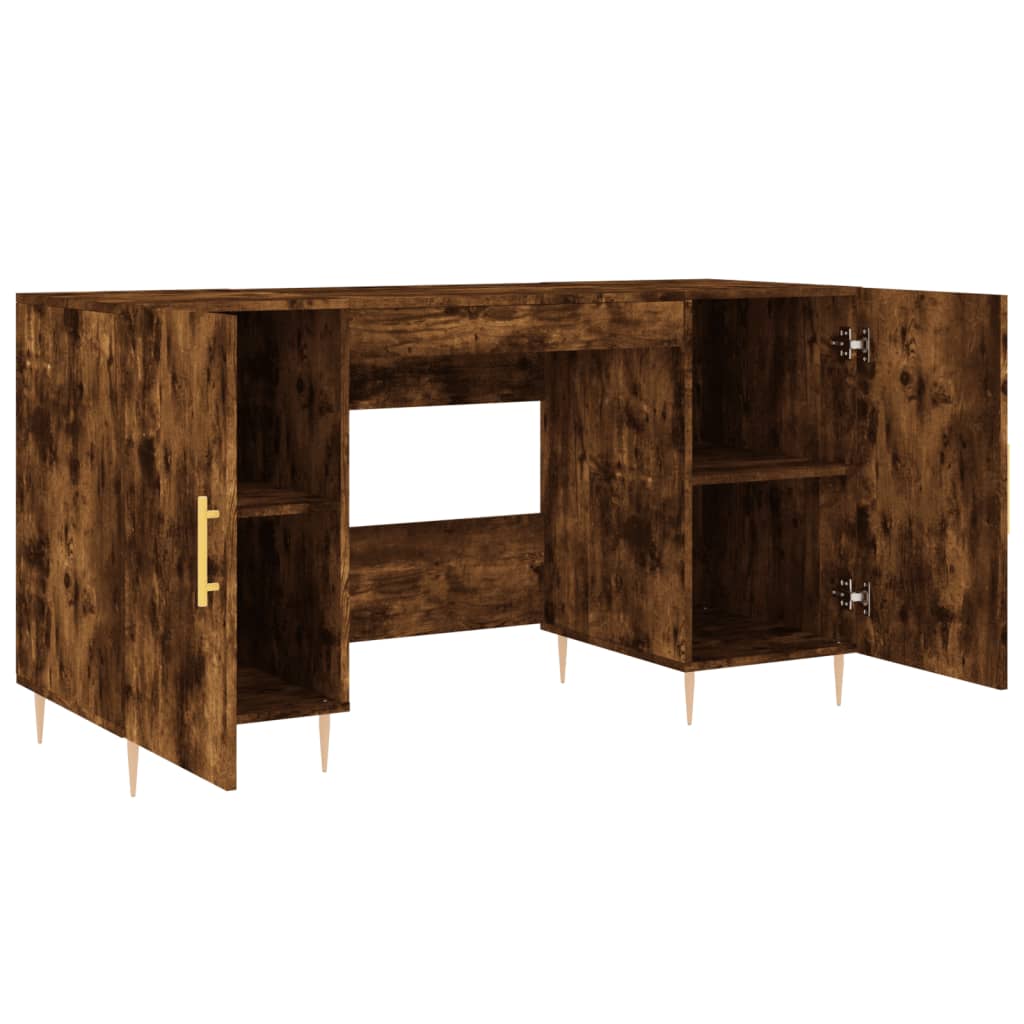 vidaXL Schreibtisch Räuchereiche 140x50x75 cm Holzwerkstoff