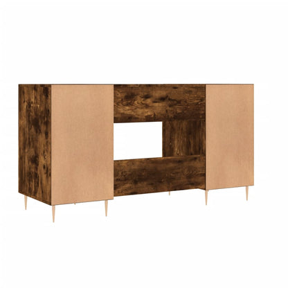 vidaXL Schreibtisch Räuchereiche 140x50x75 cm Holzwerkstoff