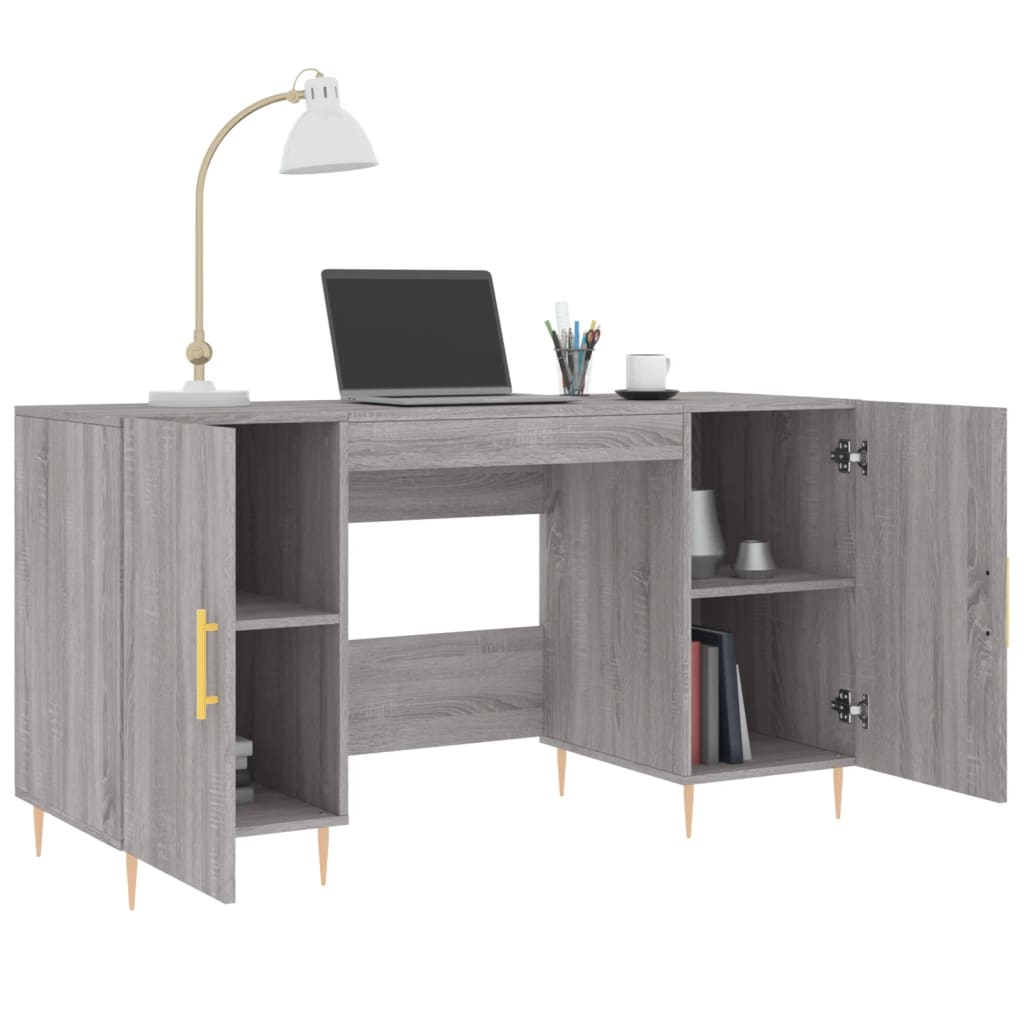 vidaXL Bureau gris Sonoma 140x50x75 cm Aggloméré
