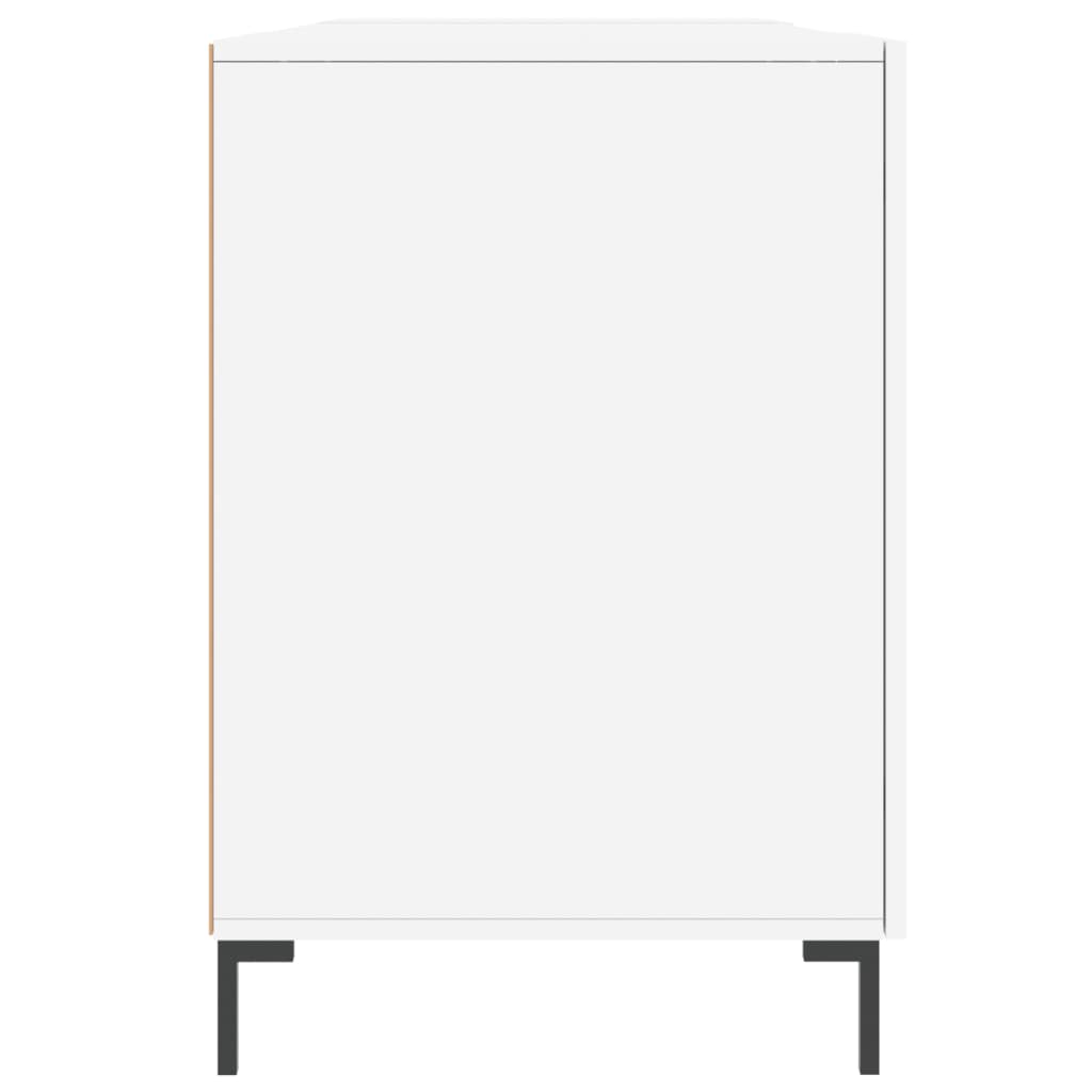 vidaXL Bureau blanc brillant 140x50x75 cm en bois d'ingénierie
