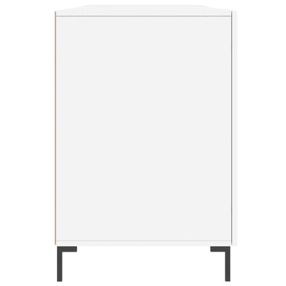 vidaXL Bureau blanc brillant 140x50x75 cm en bois d'ingénierie