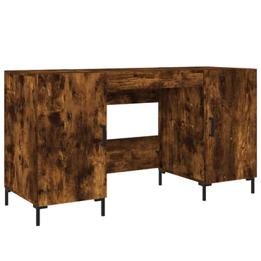 vidaXL Bureau chêne fumé 140x50x75 cm en bois d'ingénierie