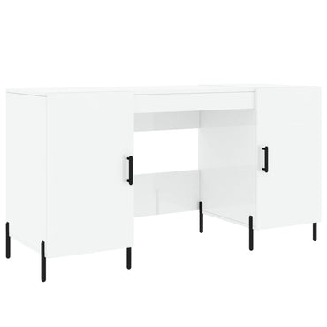 vidaXL Bureau blanc brillant 140x50x75 cm en bois d'ingénierie
