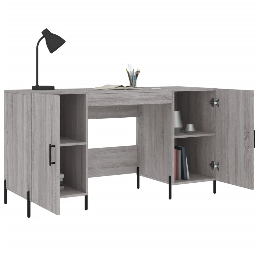 vidaXL Bureau gris Sonoma 140x50x75 cm Aggloméré