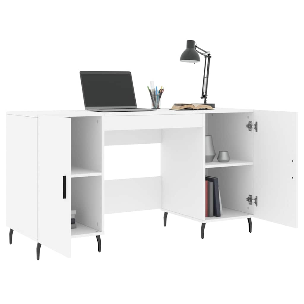 vidaXL Bureau blanc 140x50x75 cm en bois d'ingénierie