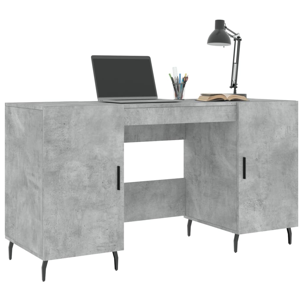 vidaXL Bureau gris béton 140x50x75 cm Aggloméré