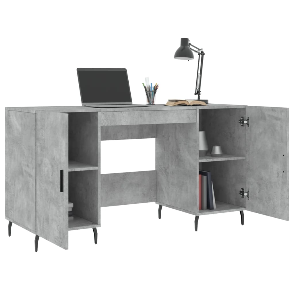 vidaXL Bureau gris béton 140x50x75 cm Aggloméré