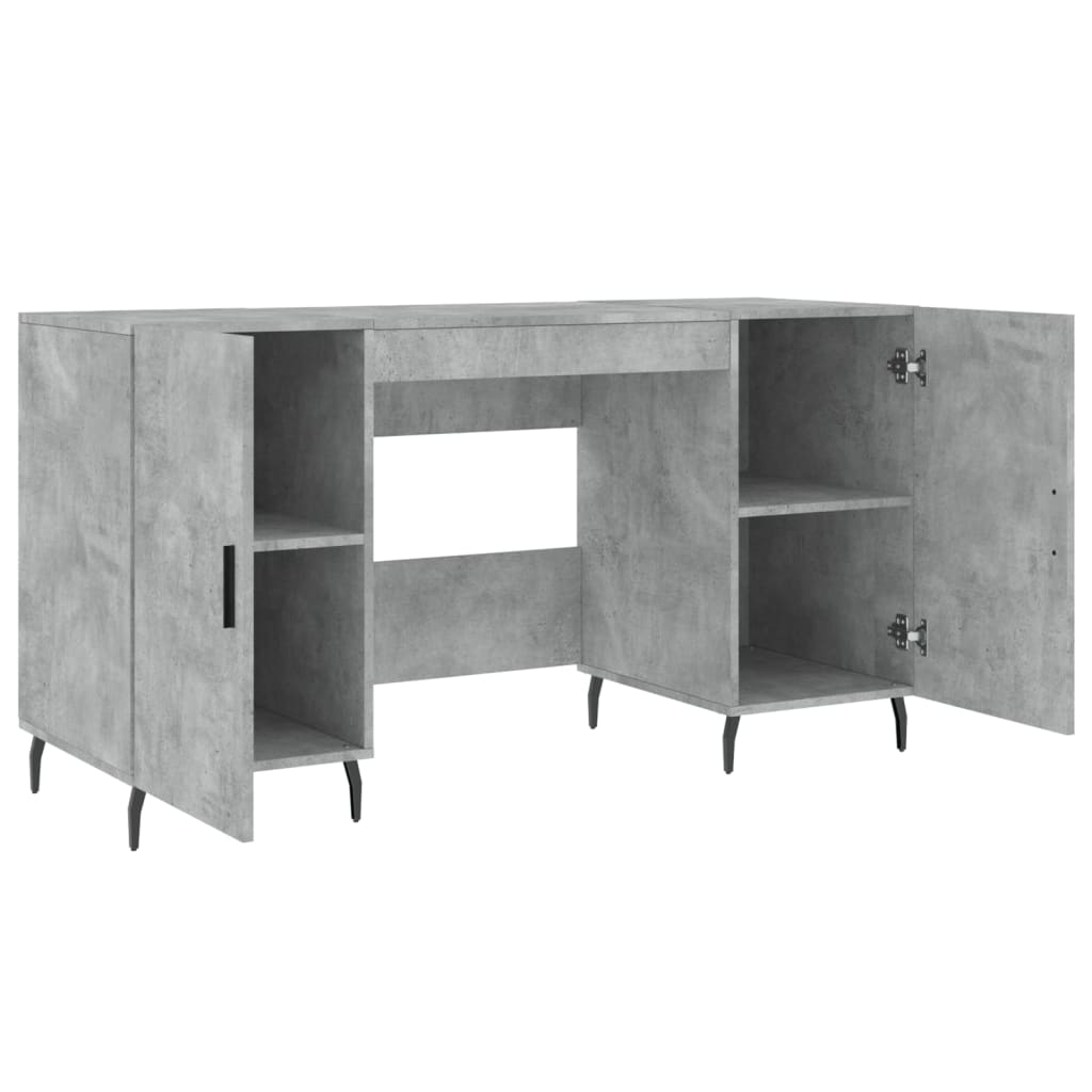 vidaXL Bureau gris béton 140x50x75 cm Aggloméré