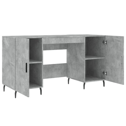 vidaXL Bureau gris béton 140x50x75 cm Aggloméré