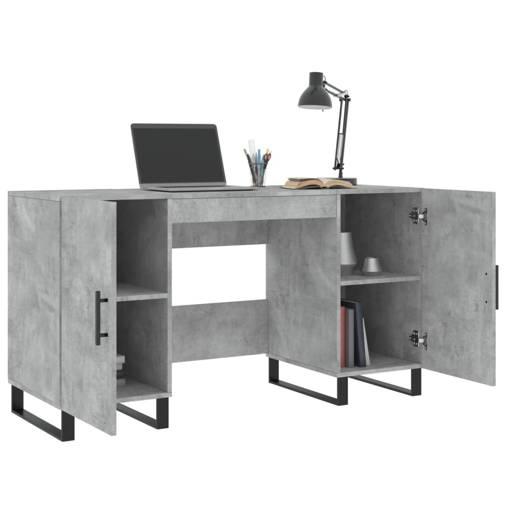 vidaXL Schreibtisch Betongrau 140x50x75 cm Holzwerkstoff