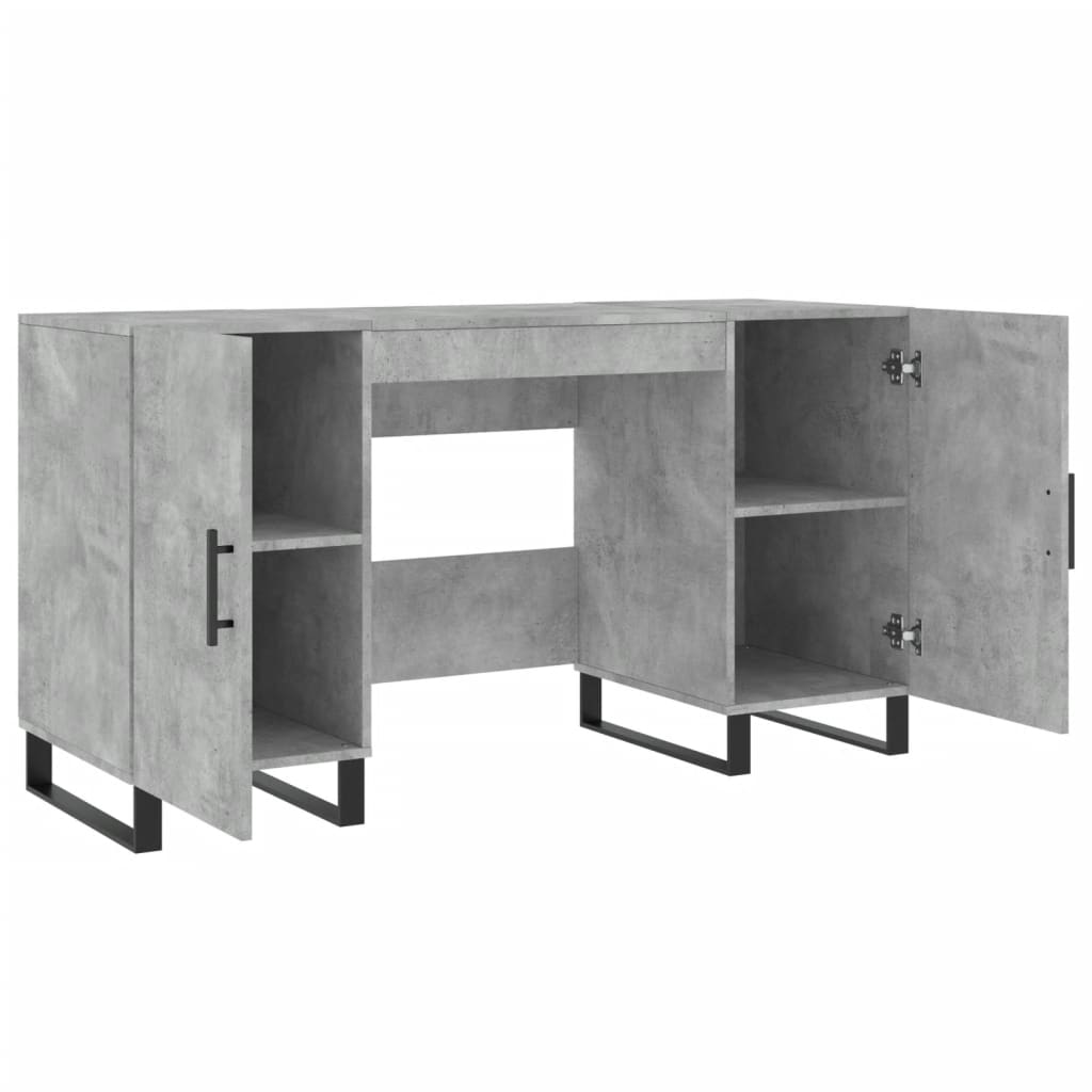 vidaXL Schreibtisch Betongrau 140x50x75 cm Holzwerkstoff