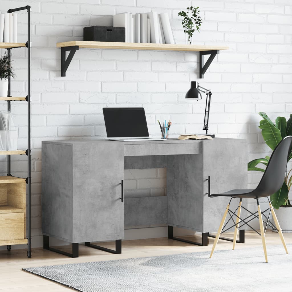 vidaXL Schreibtisch Betongrau 140x50x75 cm Holzwerkstoff