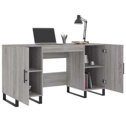 vidaXL Schreibtisch Grau Sonoma 140x50x75 cm Holzwerkstoff