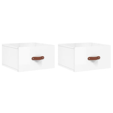 vidaXL Tables de chevet murales 2 pcs Blanc brillant 35x35x20 cm