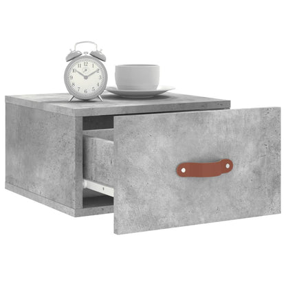 vidaXL Table de chevet murale gris béton 35x35x20 cm