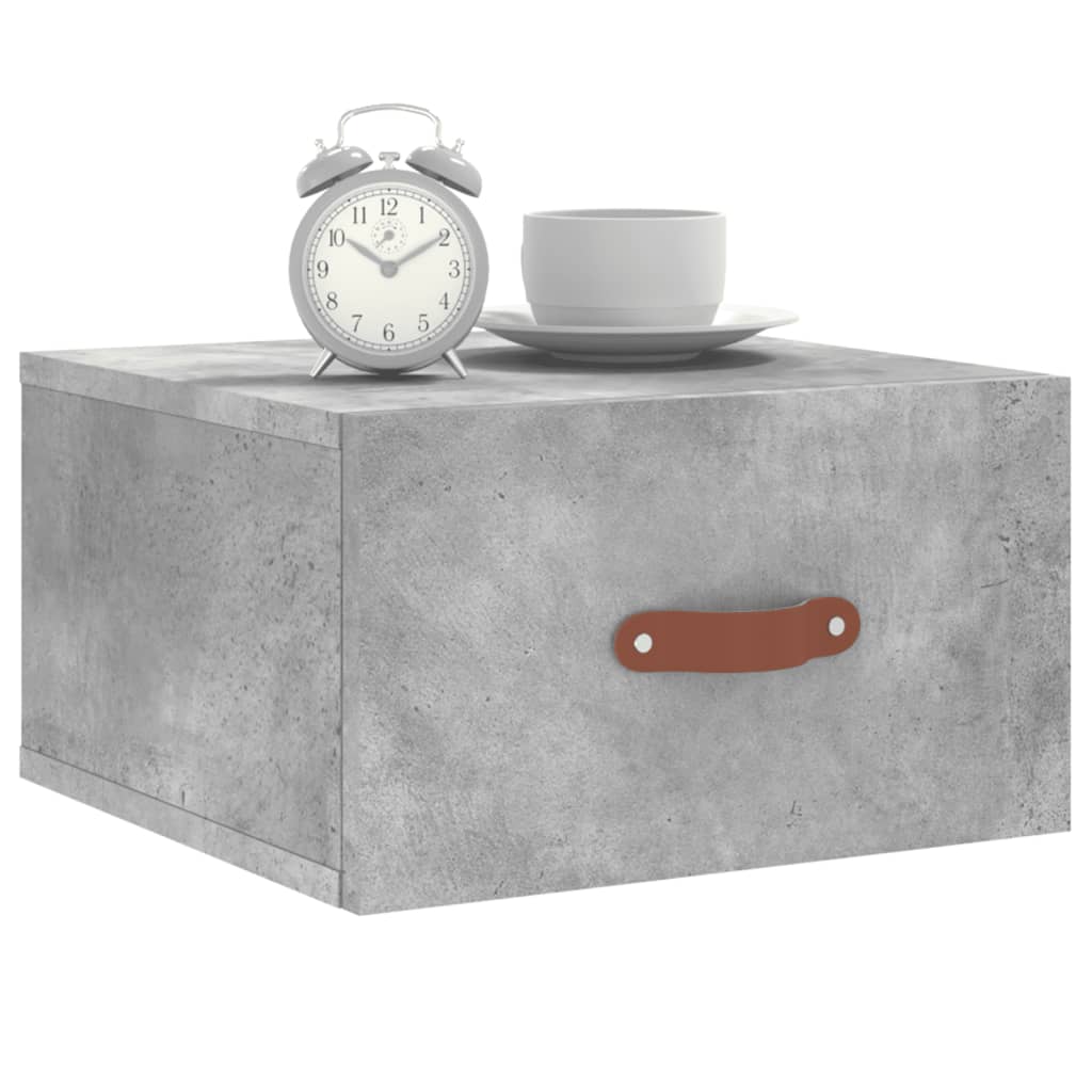 vidaXL Tables de chevet murales 2 pcs Gris béton 35x35x20 cm