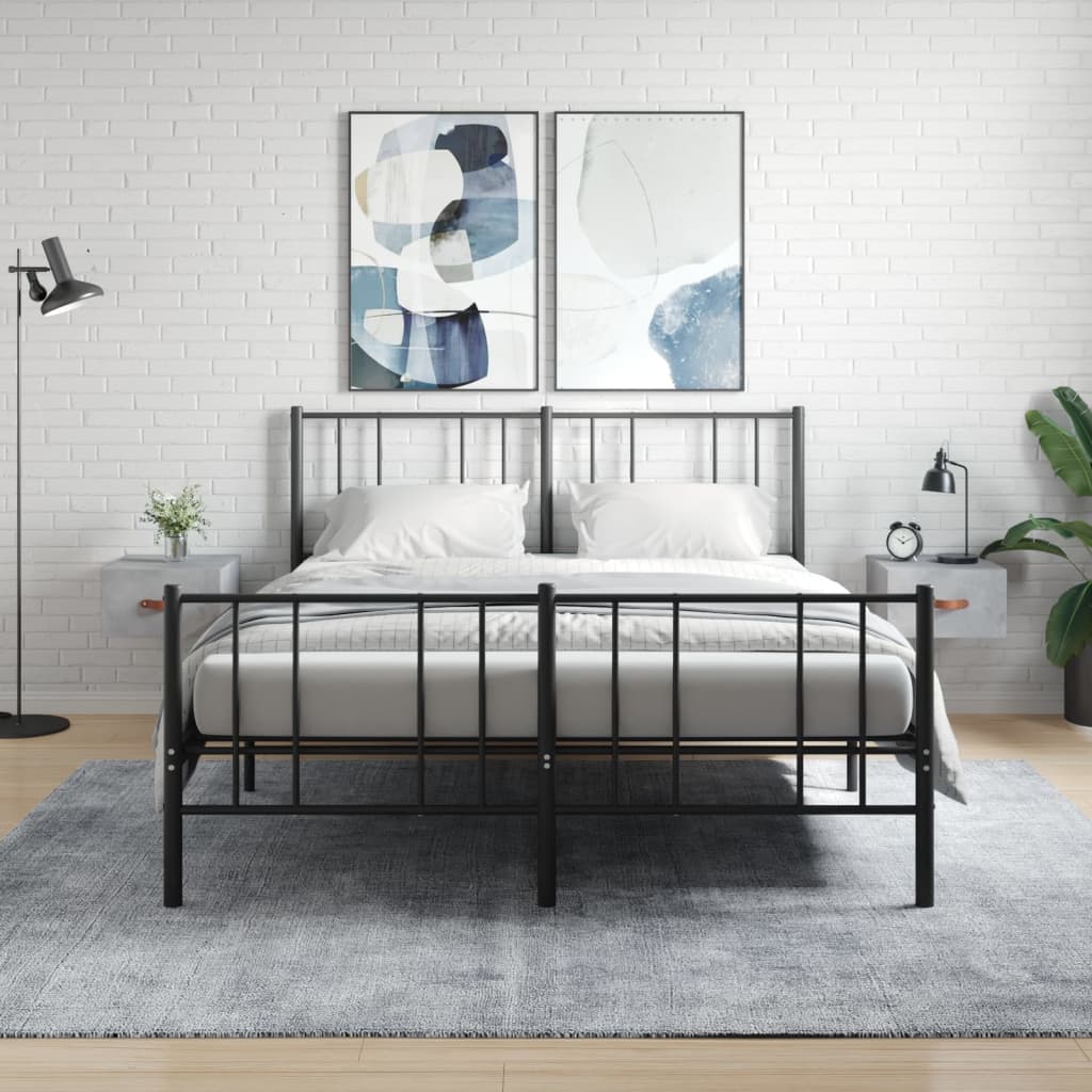 vidaXL Tables de chevet murales 2 pcs Gris béton 35x35x20 cm