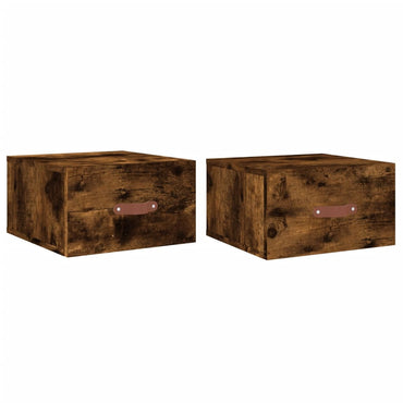 vidaXL Tables de chevet murales 2 pcs Chêne fumé 35x35x20 cm