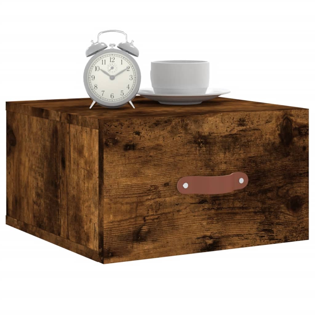 vidaXL Tables de chevet murales 2 pcs Chêne fumé 35x35x20 cm