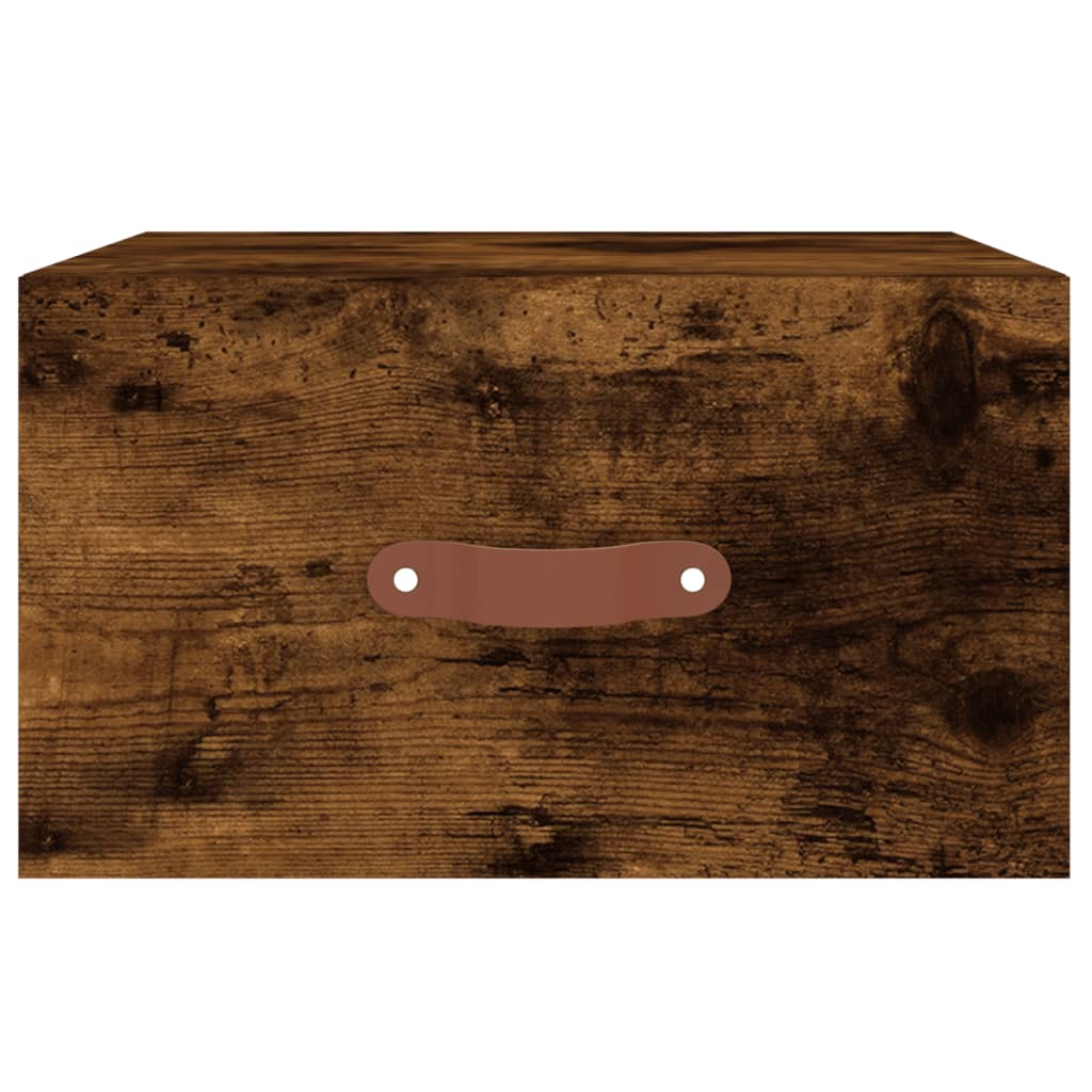 vidaXL Tables de chevet murales 2 pcs Chêne fumé 35x35x20 cm
