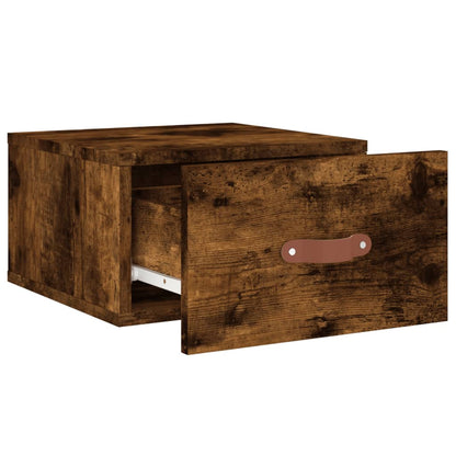 vidaXL Tables de chevet murales 2 pcs Chêne fumé 35x35x20 cm