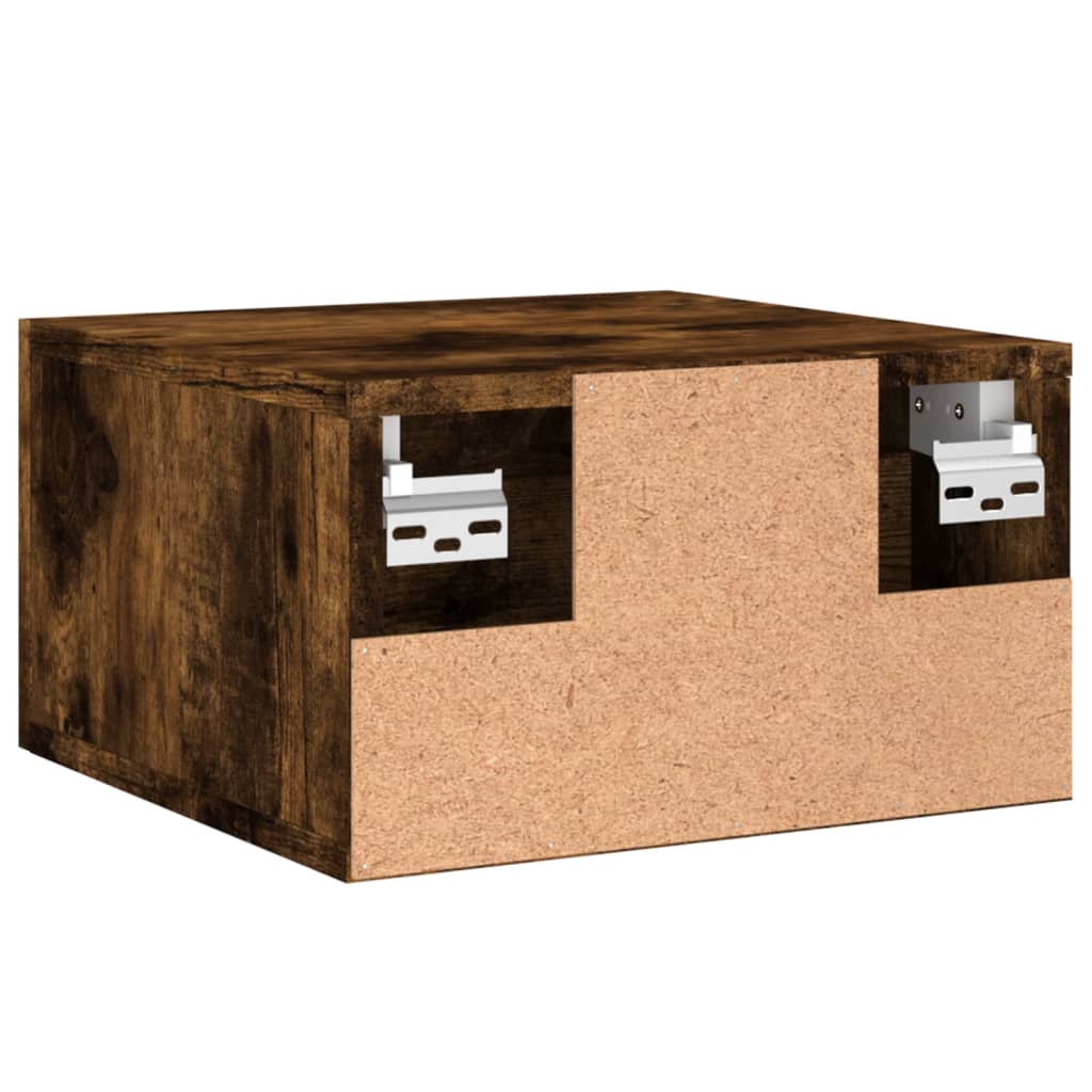 vidaXL Tables de chevet murales 2 pcs Chêne fumé 35x35x20 cm