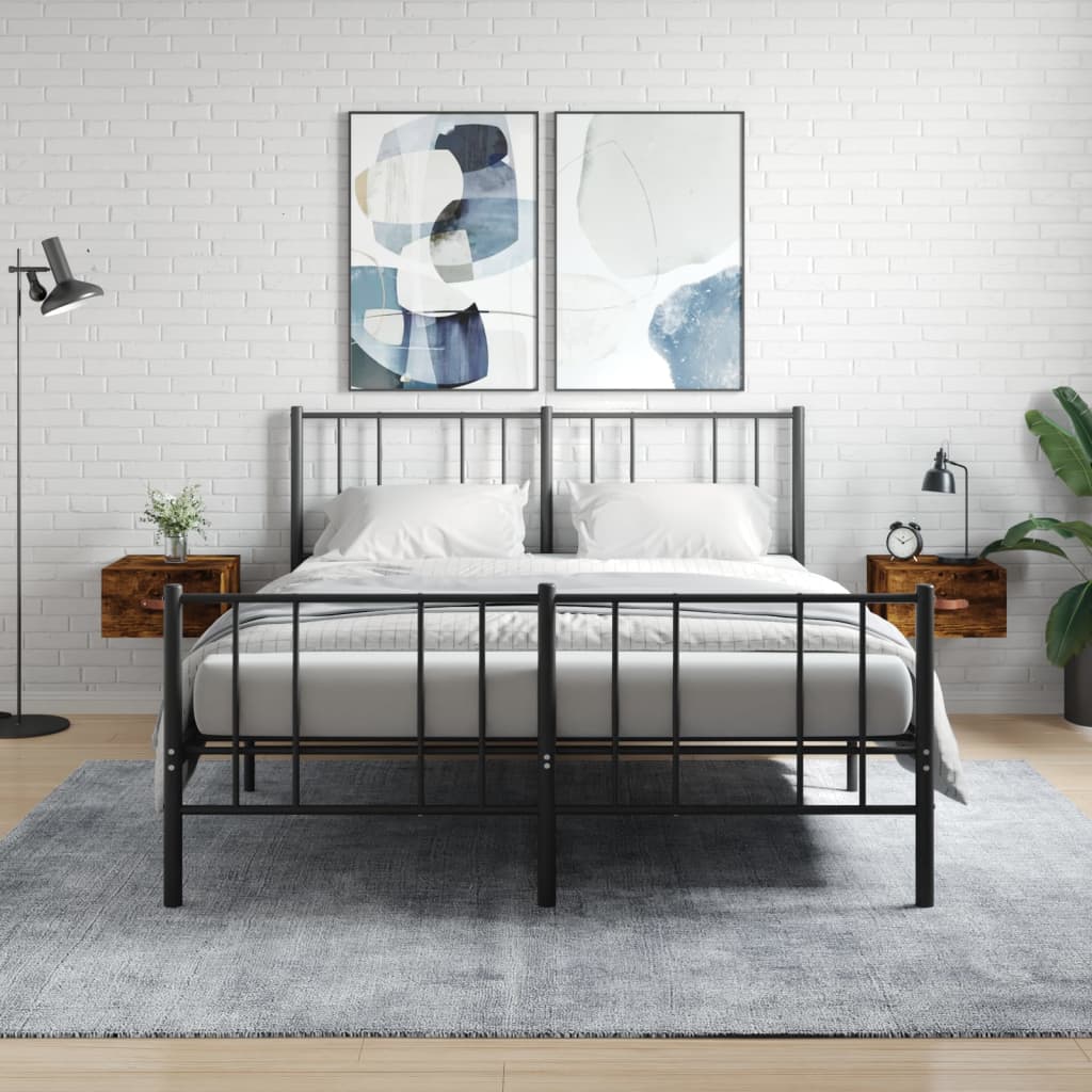 vidaXL Tables de chevet murales 2 pcs Chêne fumé 35x35x20 cm