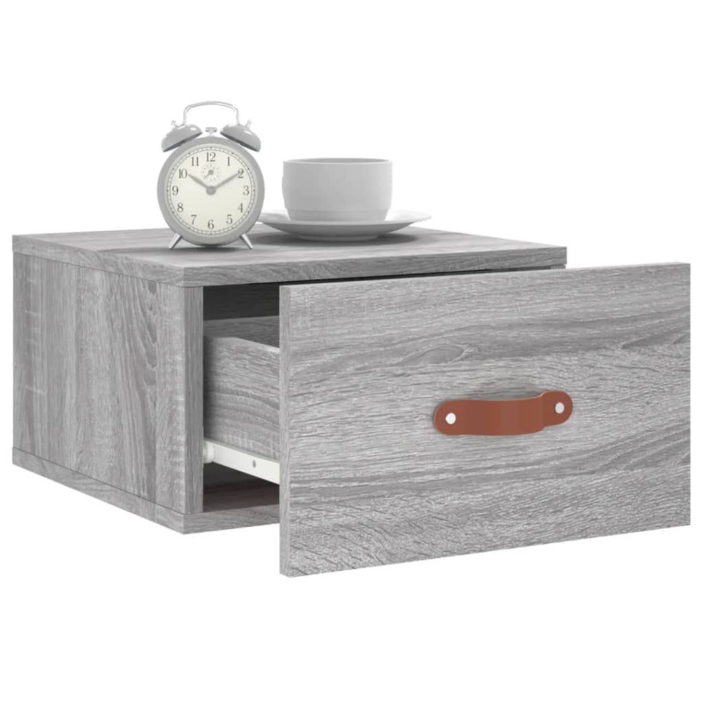vidaXL Table de chevet murale gris Sonoma 35x35x20 cm