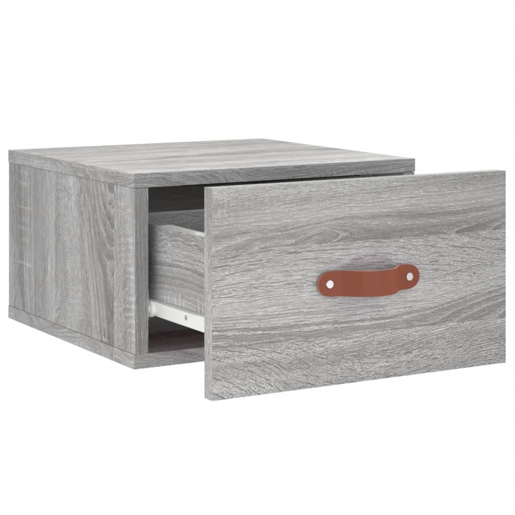 vidaXL Table de chevet murale gris Sonoma 35x35x20 cm