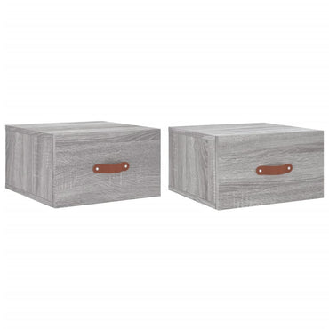 vidaXL Tables de chevet murales 2 pcs Gris Sonoma 35x35x20 cm
