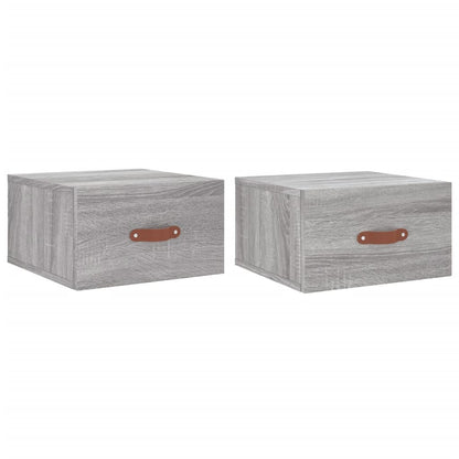 vidaXL Tables de chevet murales 2 pcs Gris Sonoma 35x35x20 cm