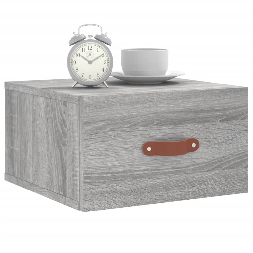 vidaXL Tables de chevet murales 2 pcs Gris Sonoma 35x35x20 cm