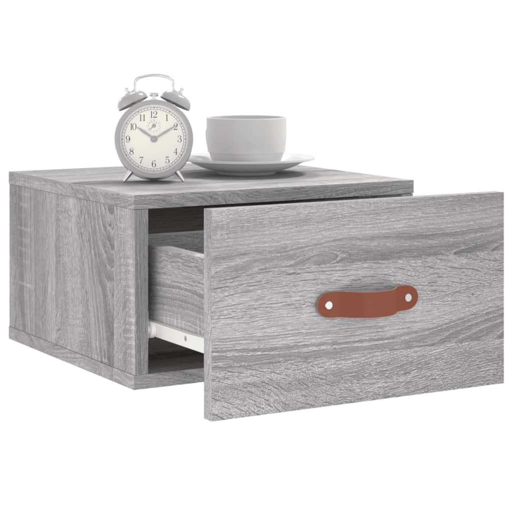 vidaXL Tables de chevet murales 2 pcs Gris Sonoma 35x35x20 cm