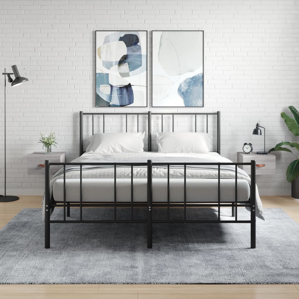 vidaXL Tables de chevet murales 2 pcs Gris Sonoma 35x35x20 cm