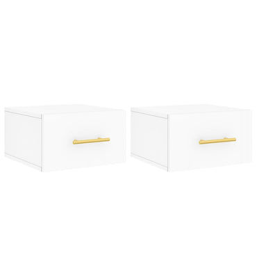 vidaXL Tables de chevet murales 2 pcs Blanc 35x35x20 cm