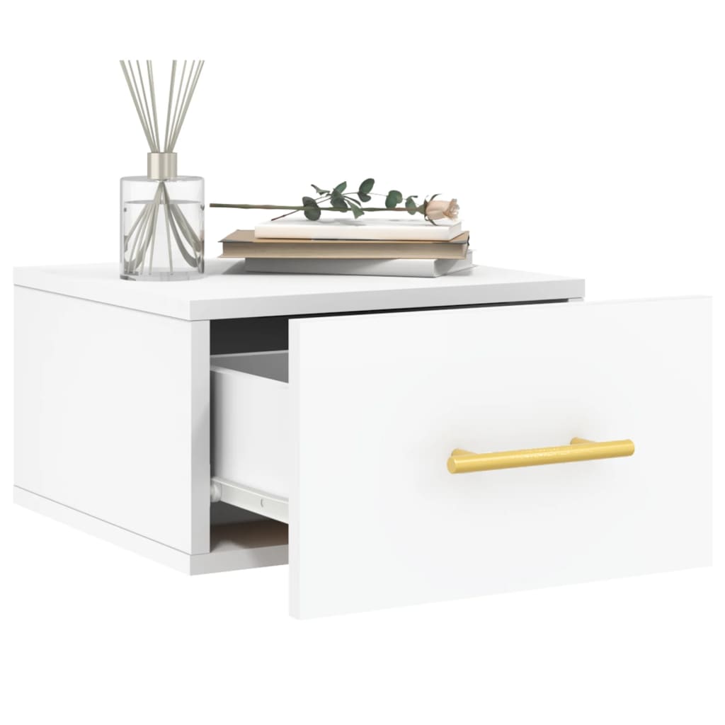 vidaXL Tables de chevet murales 2 pcs Blanc 35x35x20 cm