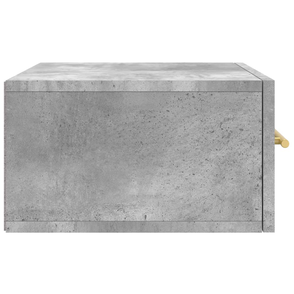 vidaXL Table de chevet murale gris béton 35x35x20 cm
