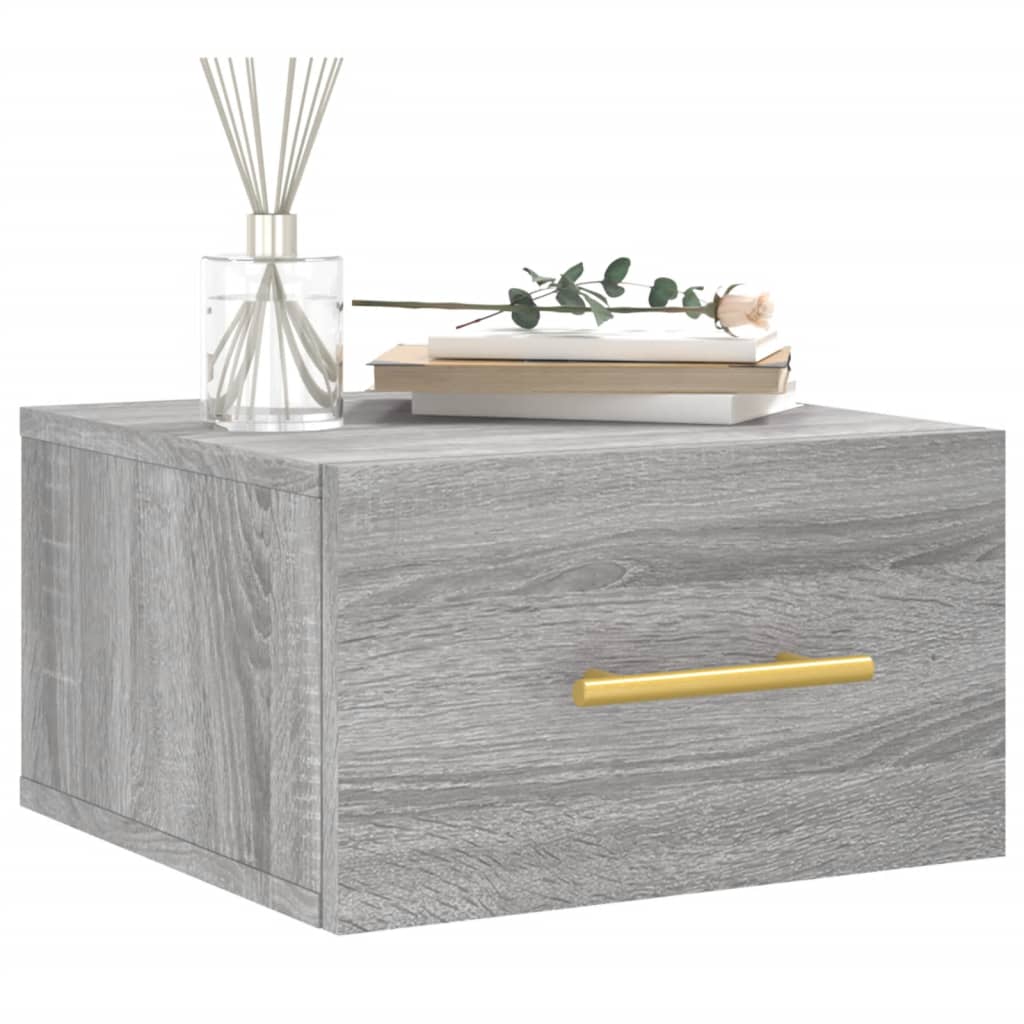 vidaXL Tables de chevet murales 2 pcs Gris Sonoma 35x35x20 cm
