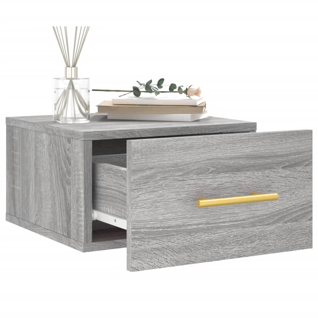 vidaXL Tables de chevet murales 2 pcs Gris Sonoma 35x35x20 cm