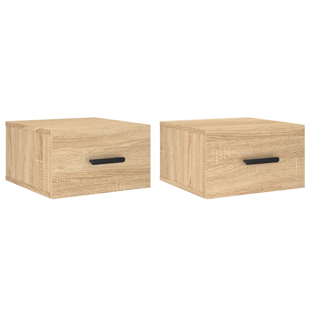 vidaXL Wand-Nachttische 2 Stk. Sonoma-Eiche 35x35x20 cm