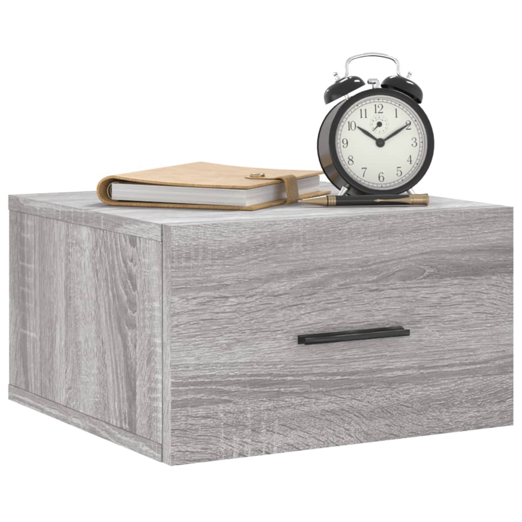 vidaXL Wand-Nachttisch Grau Sonoma 35x35x20 cm