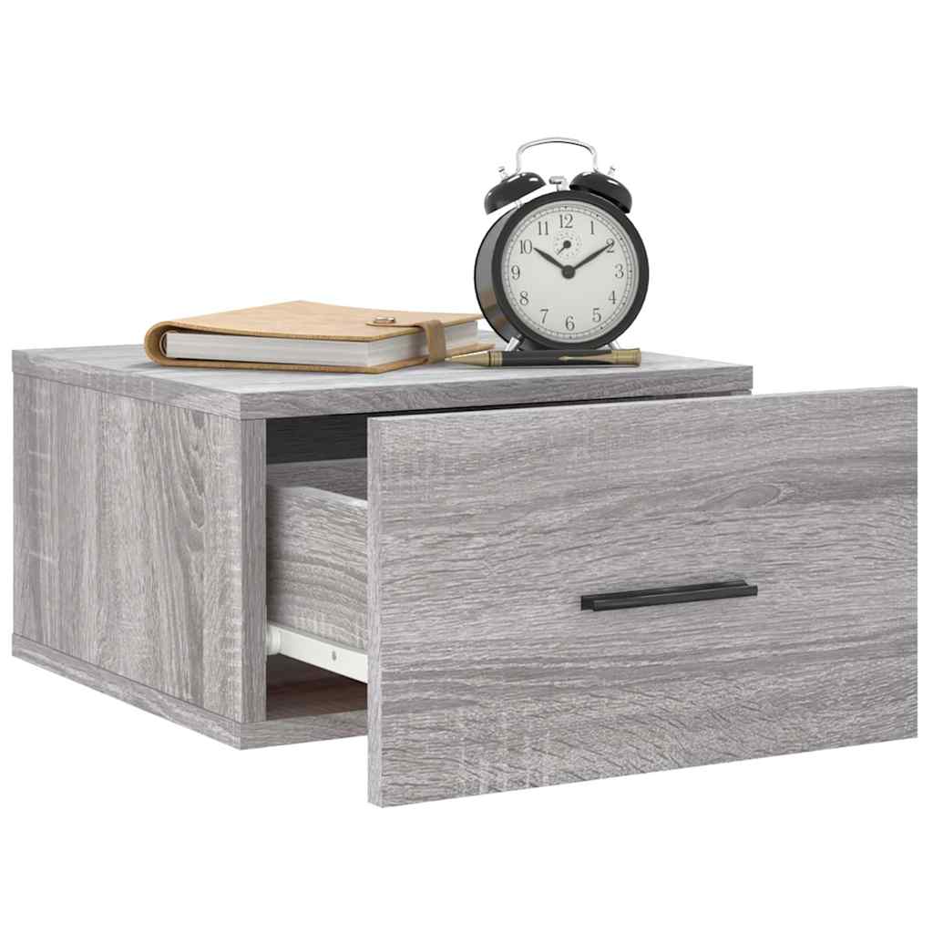 vidaXL Wand-Nachttische 2 Stk. Grau Sonoma 35x35x20 cm