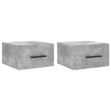 vidaXL Tables de chevet murales 2 pcs Gris béton 35x35x20 cm
