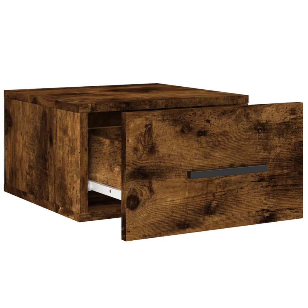 vidaXL Tables de chevet murales 2 pcs Chêne fumé 35x35x20 cm